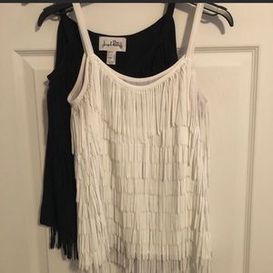 Two Joseph Ribkoff fringe Camisoles